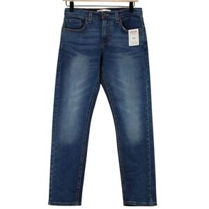 Signature Levi Strauss Boys Taper Jeans Adjustable Waist Dark Wash Size 14 NWT